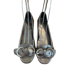 Women’s Coach Pewter Leather Loafer. Size 6.5